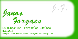 janos forgacs business card